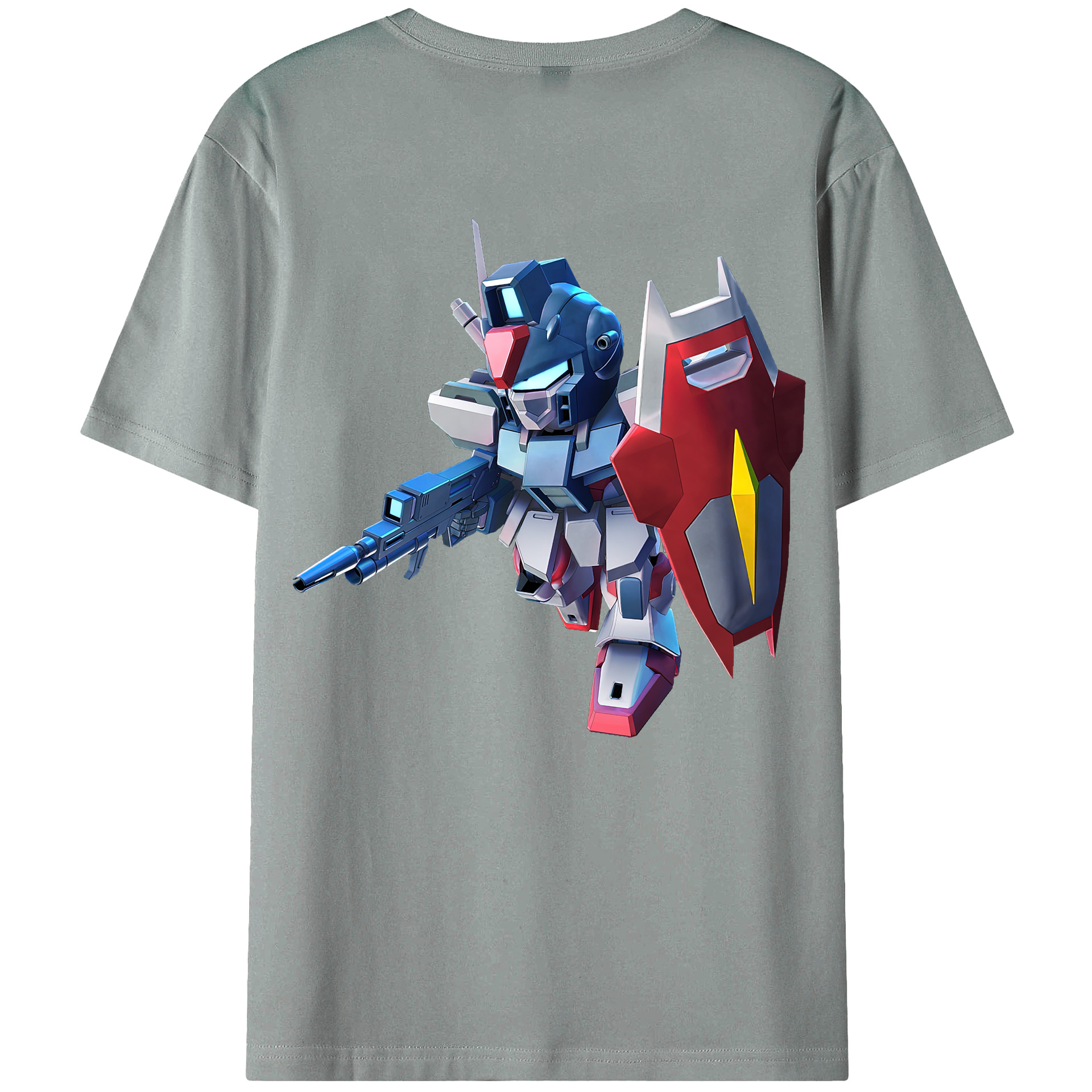 （画像用） 機動戦士ガンダム Mobile Suit Gundam 綿100％ メンズ半袖Tシャツ（バックプリント） 通気性